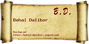 Behal Dalibor névjegykártya